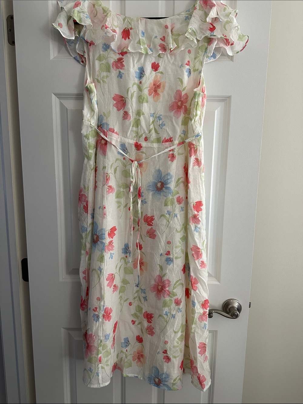 Old Navy Cream Floral Ruffle Dress - Picture 3 of 3